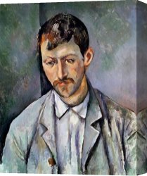 Oil Canvas Paintings - Portrait of a Peasant Oil on Canvas by Paul Cezanne