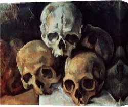 Oil Canvas Paintings - Pyramid of Skulls 1898 1900 Oil on Canvas by Paul Cezanne