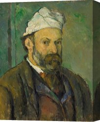 1878 Canvas Paintings - Self Portrait About 1878 1880 by Paul Cezanne
