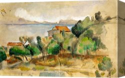 1878 Canvas Paintings - The Bay of L Estaque 1878 1882 by Paul Cezanne