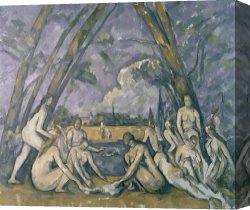 Oil Canvas Paintings - The Large Bathers c.1900 05 Oil on Canvas by Paul Cezanne