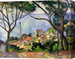 1878 Canvas Paintings - The Sea at L Estaque 1878 by Paul Cezanne