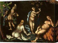 Oil Canvas Paintings - The Temptation of St Anthony c.1870 Oil on Canvas by Paul Cezanne