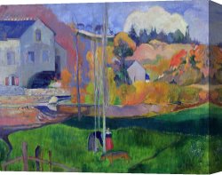 Landscape Canvas Paintings - Brittany Landscape by Paul Gauguin