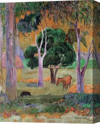 Landscape Canvas Paintings - Dominican Landscape by Paul Gauguin