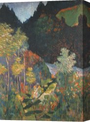 Landscape Canvas Paintings - Landscape by Paul Gauguin