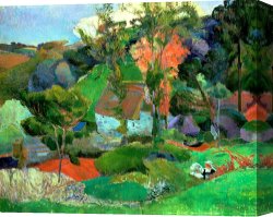 Landscape Canvas Paintings - Landscape at Pont Aven by Paul Gauguin