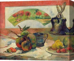 The Feathered Fan Canvas Prints - Still Life with a Fan by Paul Gauguin
