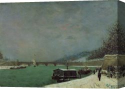 Cold Canvas Paintings - Winter by Paul Gauguin