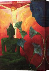 Paul Kruger (1825-1904) Canvas Prints - Christ and Buddha by Paul Ranson