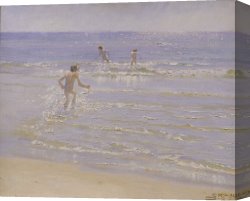 Boy Canvas Paintings - Boys Swimming by Peder Severin Kroyer
