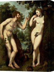 Eve Canvas Paintings - Adam and Eve by Peter Paul Rubens