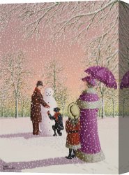 Cold Canvas Paintings - The Snowman by Peter Szumowski