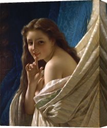 Portrait of a Young Man (selfportrait) Canvas Paintings - Cot Portrait of Young Woman by Pierre Auguste Cot