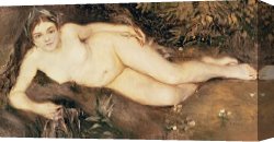 Hylas And The Nymphs Canvas Prints - A Nymph by a Stream by Pierre Auguste Renoir