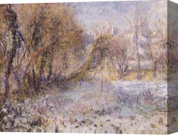 Landscape Canvas Paintings - Snowy Landscape by Pierre Auguste Renoir