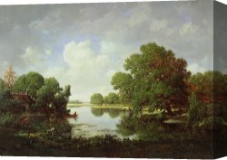 Summer Canvas Prints - Early Summer Afternoon by Pierre Etienne Theodore Rousseau