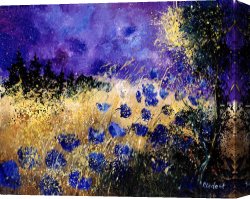 Wing of a Blue Roller Canvas Prints - Blue cornflowers by Pol Ledent