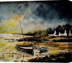 Seascapes Canvas Paintings - Seascape 452654 by Pol Ledent