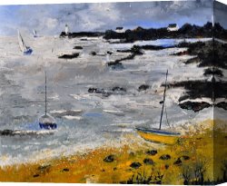 Seascapes Canvas Paintings - Seascape 670406 by Pol Ledent