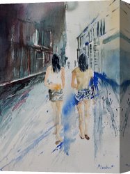 Street Canvas Prints - Walking in the street by Pol Ledent