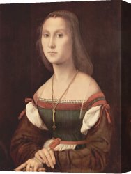 Portrait of a Young Man (selfportrait) Canvas Paintings - Portrait of a Young Woman aka La Muta - 1507 by Raphael