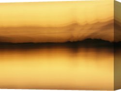 Night View of a Barge And It's Tug on The Kanawha River Canvas Prints - A Blurred View of Spruce Trees Along The Mackenzie River at Sunset by Raymond Gehman