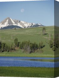 Raymond Gehman Canvas Prints - A View of Snowy Antler Peak From Swan Lake Flats by Raymond Gehman