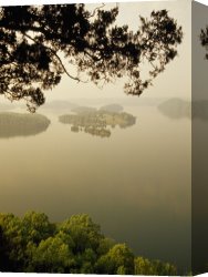 Raymond Gehman Canvas Prints - Foggy Sunrise Over Dale Hollow Lake by Raymond Gehman