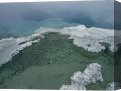 Woman at a Hot Spring Hotel Canvas Prints - Hot Spring And Geyserite Yellowstone National Park Wyoming by Raymond Gehman