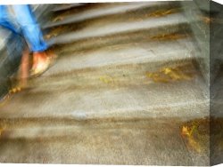 Raymond Gehman Canvas Prints - Person Walking Down Staircase in San Francisco by Raymond Gehman
