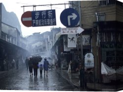 Berlin Street Scene Canvas Prints - Street Scene Town of Yangshuo Near Guilin Guangxi China by Raymond Gehman