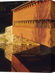 Between Geest And Marsh Canvas Prints - The Sachs Mill Bridge Is Reflected in The Marsh River by Raymond Gehman