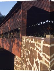 Between Geest And Marsh Canvas Prints - The Sachs Mill Bridge Spans The Marsh River by Raymond Gehman