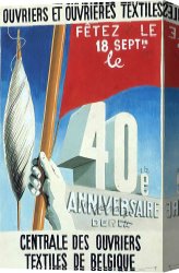 Boston Celebration Canvas Prints - Project of Poster The Center of Textile Workers in Belgium Celebration on 18th September 1938 by rene magritte