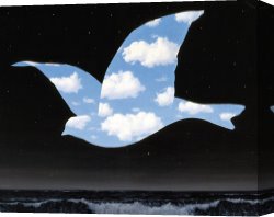 Untitled C.1951 Canvas Prints - The Kiss 1951 by rene magritte