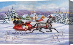 Home Canvas Paintings - Home For Christmas by Richard De Wolfe