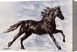 Richard Coeur De Lion on His Way to Jerusalem Canvas Prints - Running Horse by Richard De Wolfe