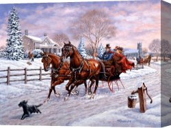Richard Coeur De Lion on His Way to Jerusalem Canvas Prints - Sleigh Ride by Richard De Wolfe