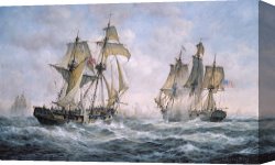 Richard Canvas Paintings - Action Between U.S. Sloop-of-War 'Wasp' and H.M. Brig-of-War 'Frolic' by Richard Willis