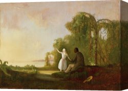Scott Canvas Prints - Uncle Tom and Little Eva by Robert Scott Duncanson