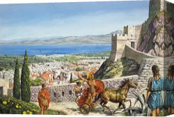Ancient Canvas Paintings - Ancient Corinth by Roger Payne