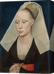 Headdress Canvas Prints - Portrait Of A Lady by Rogier van der Weyden