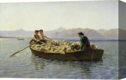 Rosa Bonheur Canvas Prints - Rowing Boat by Rosa Bonheur