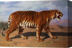 Rosa Bonheur Canvas Prints - Stalking Tiger by Rosa Bonheur