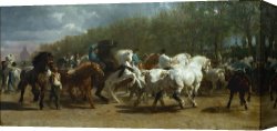 Rosa Bonheur Canvas Prints - The Horse Fair by Rosa Bonheur
