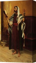 Ernst Canvas Paintings - The Morning Prayer by Rudolf Ernst