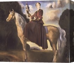 Fantasy Canvas Prints - Equestrian Fantasy Portrait of Lady Dunn by Salvador Dali