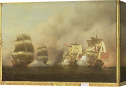 Beacon of Hope Canvas Prints - Action Off the Cape of Good Hope by Samuel Scott