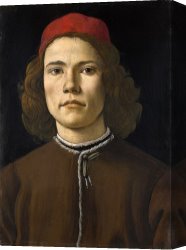 Portrait of a Young Man (selfportrait) Canvas Paintings - Portrait Of A Young Man by Sandro Botticelli